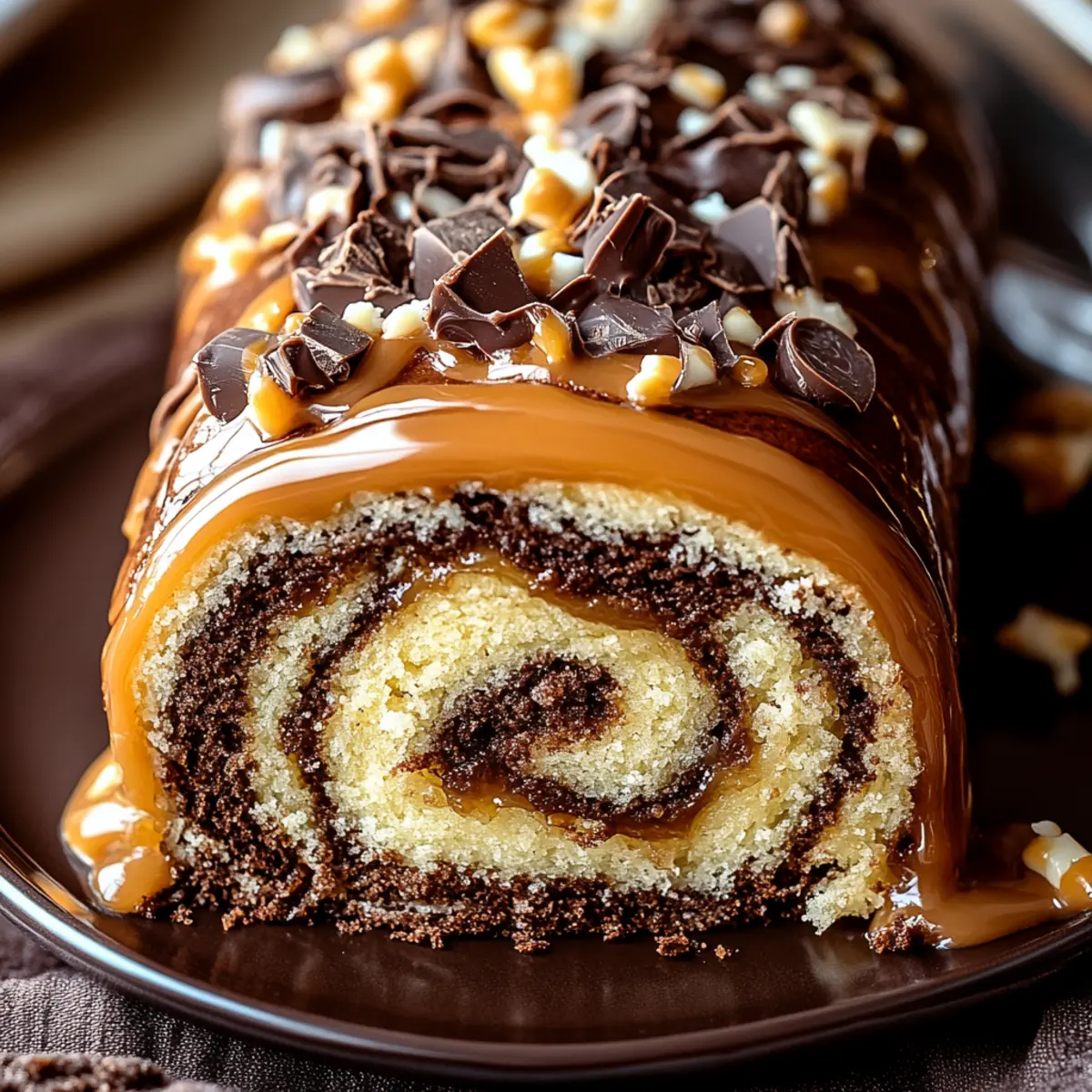Indulgent Chocolate Caramel Cake Roll for Sweet Celebrations