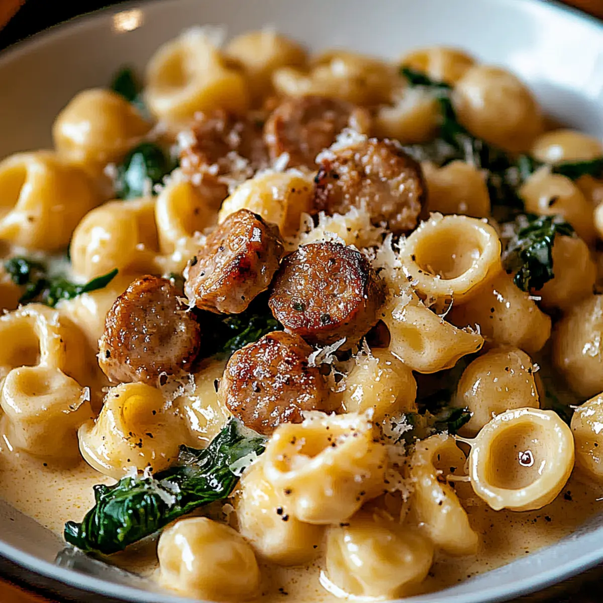 Indulgent Creamy Orecchiette Pasta with Sausage Bliss