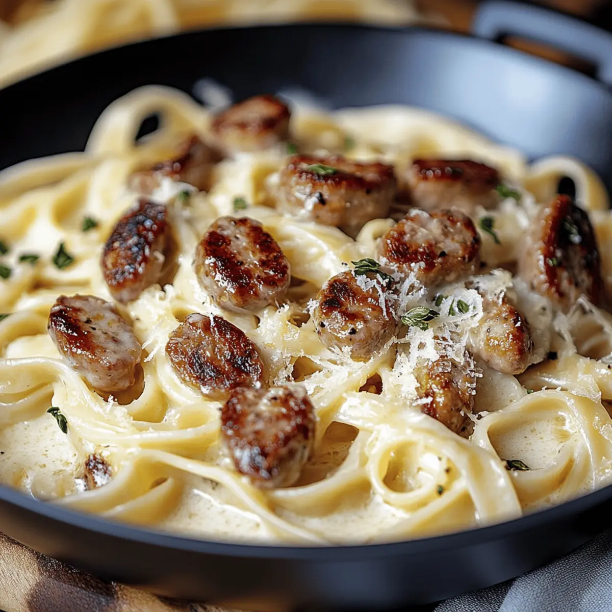 Indulge in Chicken Sausage Alfredo Fettuccine in 30 Minutes