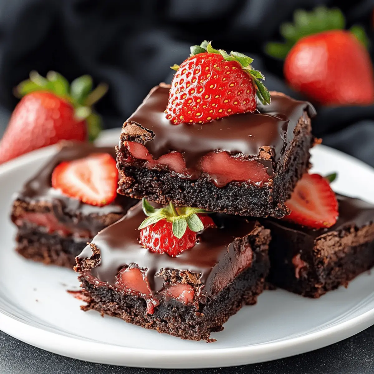 Irresistibly Indulgent Chocolate Covered Strawberry Brownies