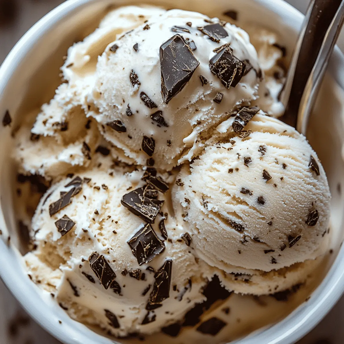 Luscious Coconut Chip Ice Cream with Crisp Chocolate Bliss