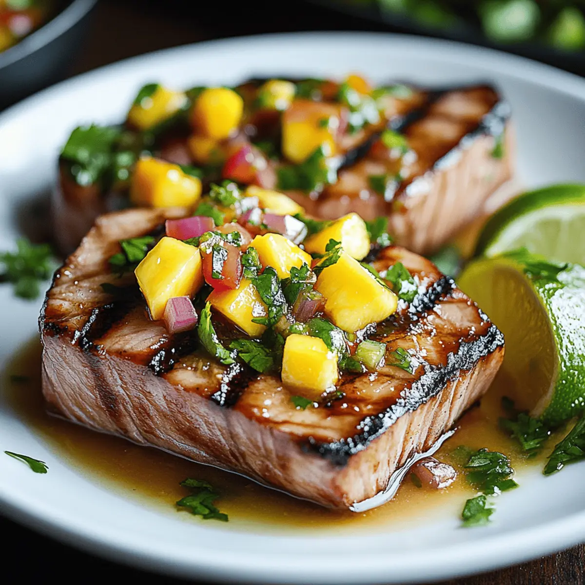 Juicy Grilled Tuna Steaks with Mango Salsa for a Tropical Treat