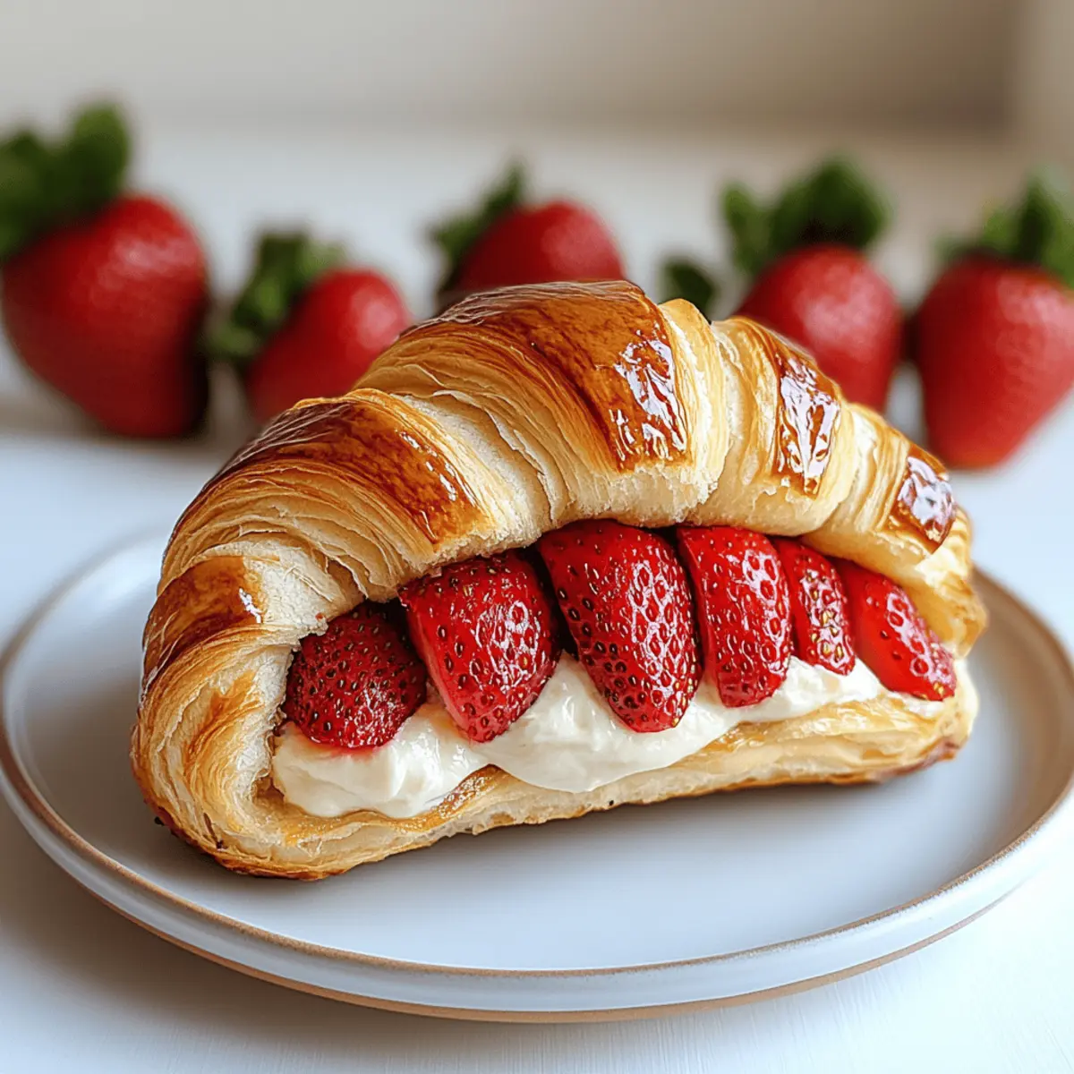 Indulgent Strawberry Croissant Sandwich for a Fresh Brunch Treat