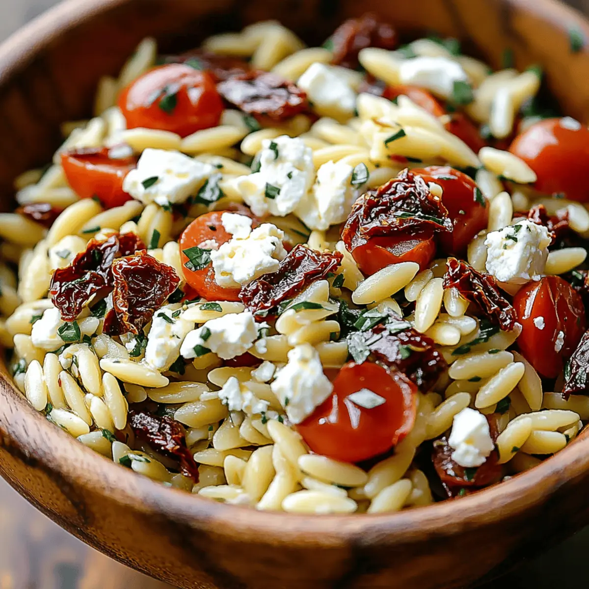 Refreshing Sundried Tomato Feta Orzo Salad for Summer Bliss