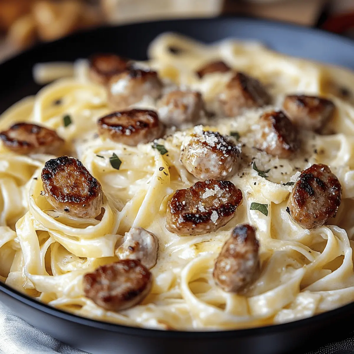 Indulgent Chicken Sausage Alfredo Fettuccine in 30 Minutes