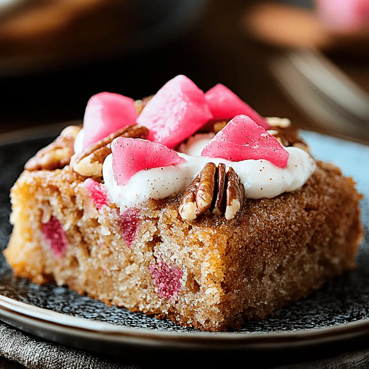 Delicious Rhubarb Cinnamon Pecan Cake You’ll Crave