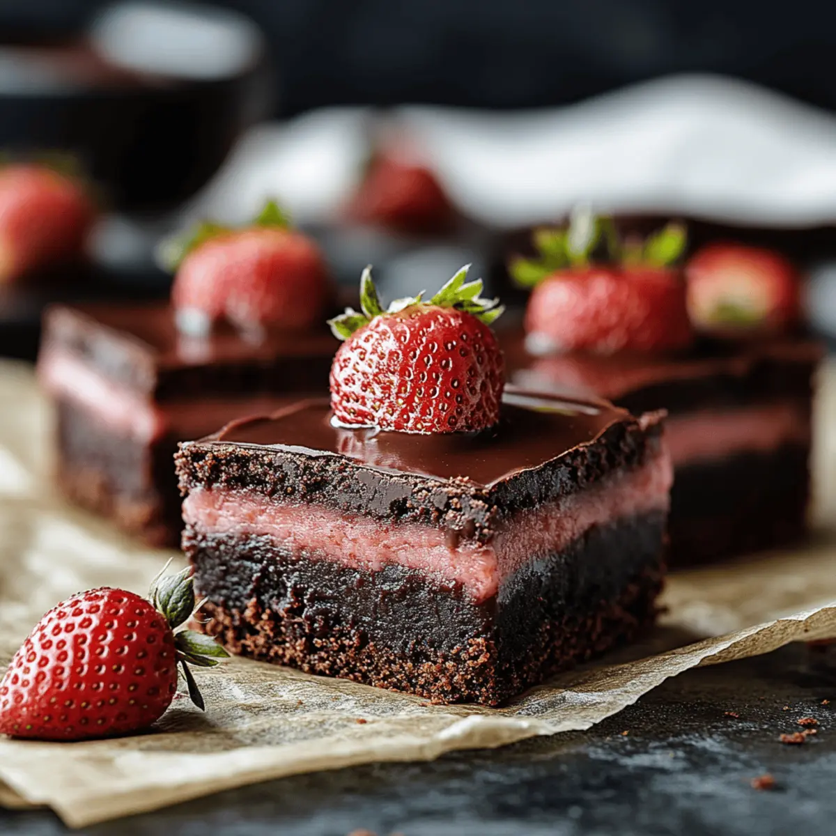 Indulgent Chocolate Strawberry Ganache Brownies to Savor