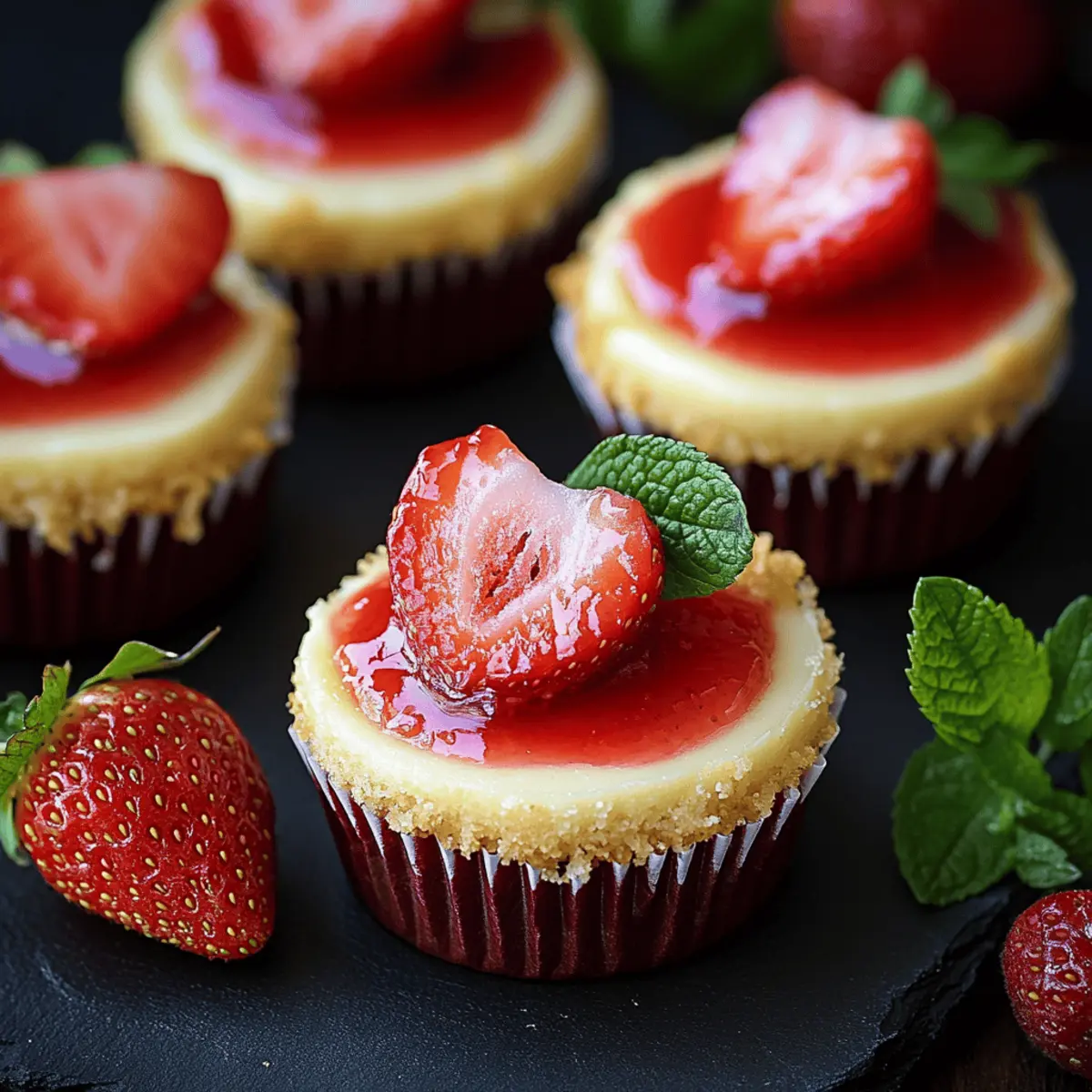 Indulgent Strawberry Rhubarb Mini Cheesecakes You’ll Love