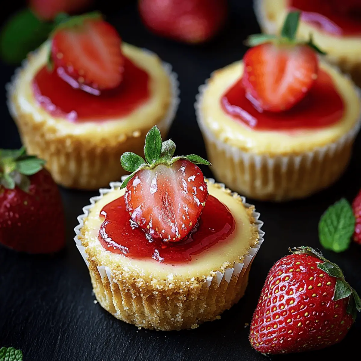 Indulgent Strawberry Rhubarb Mini Cheesecakes for Summer Bliss