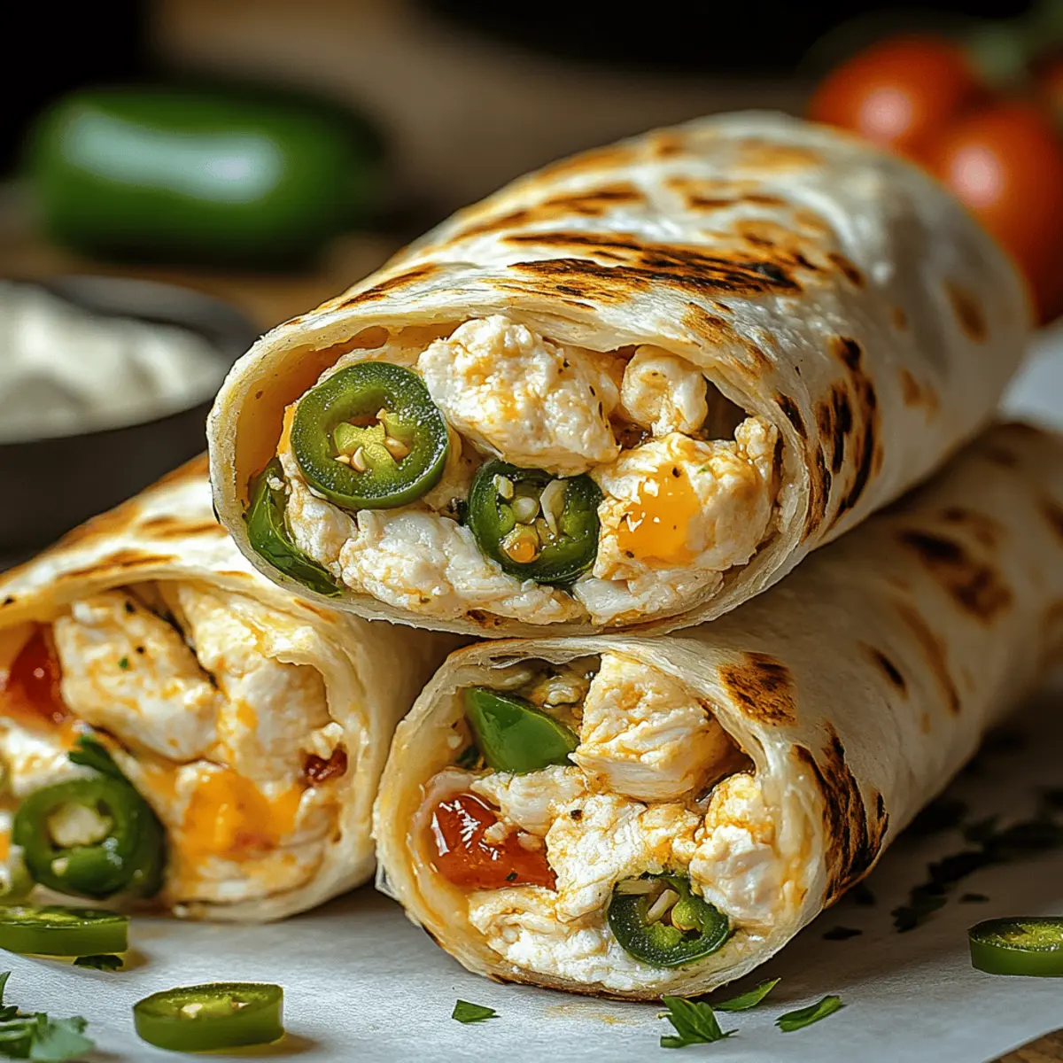 Irresistibly Cheesy Jalapeño Popper Chicken Wraps Recipe