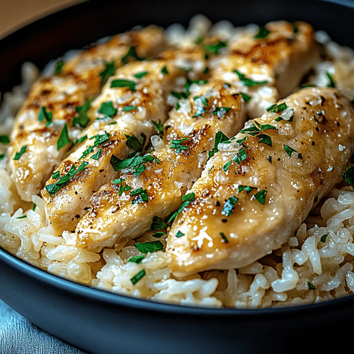 Indulgent Garlic Parmesan Chicken Scampi Rice in One Pot