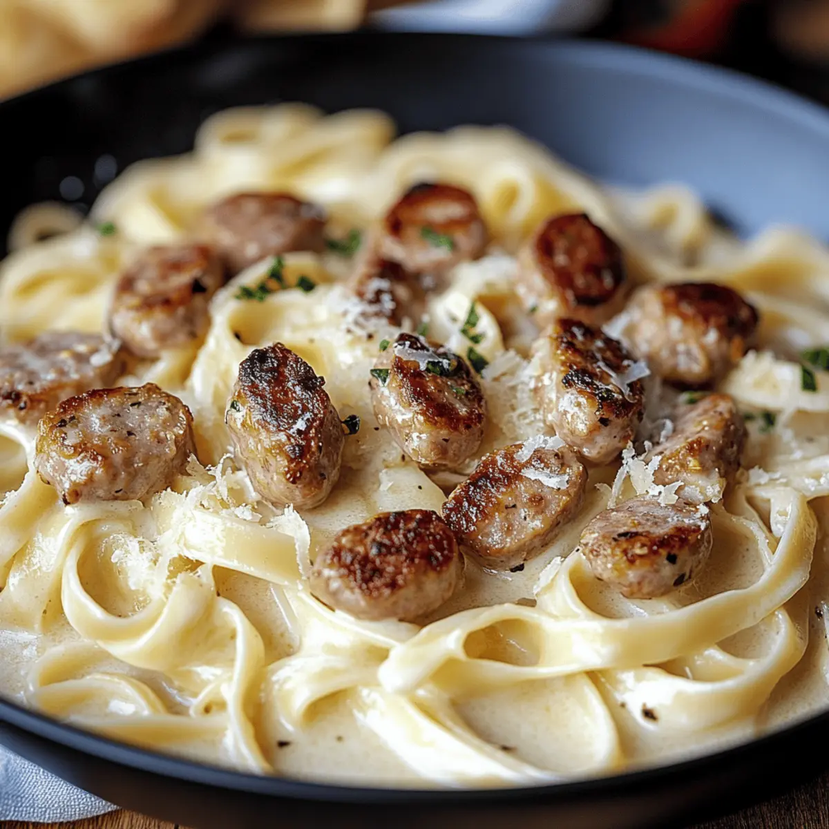Indulgent Chicken Sausage Alfredo Fettuccine in 30 Minutes