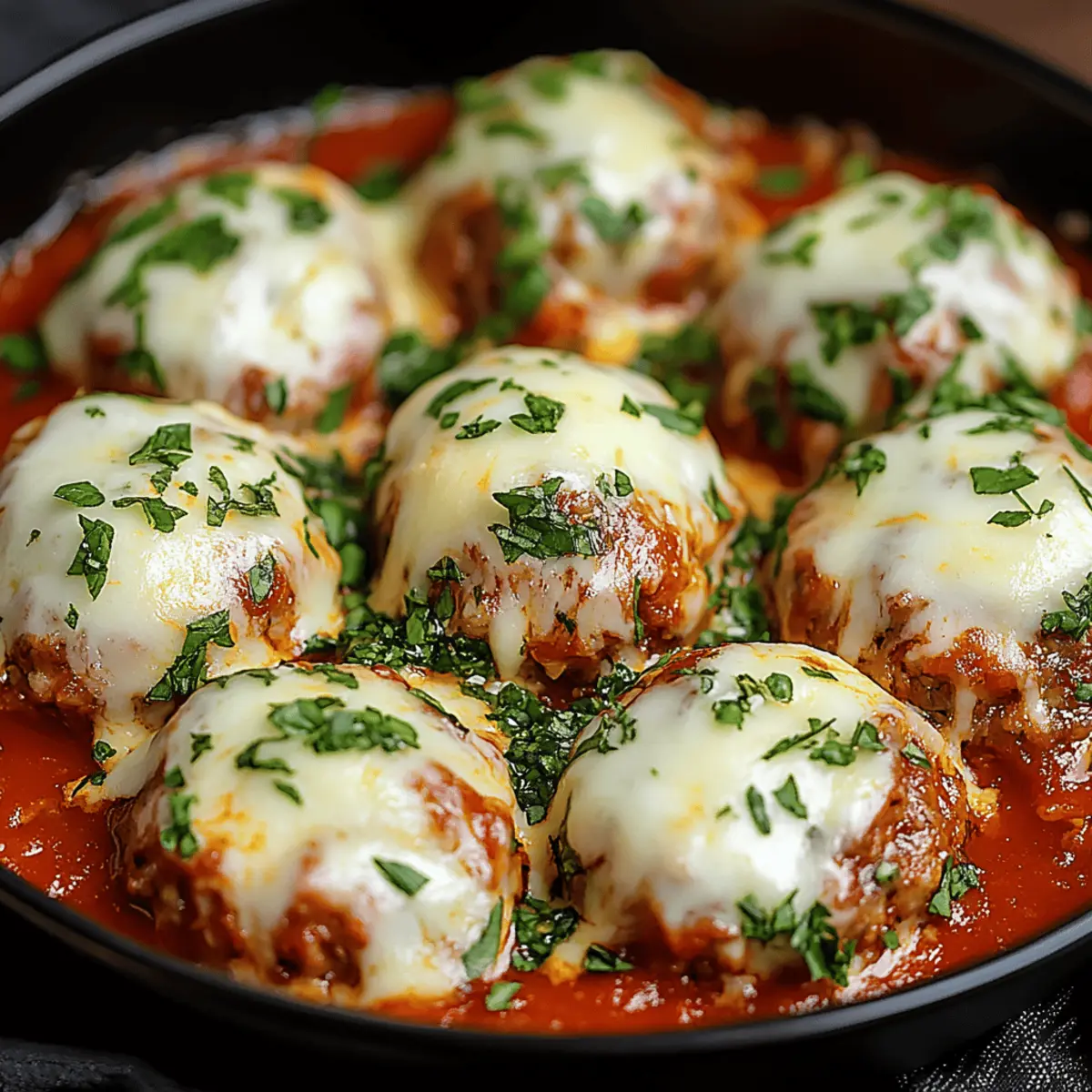 Indulgent Chicken Parmesan Meatballs with Gooey Mozzarella