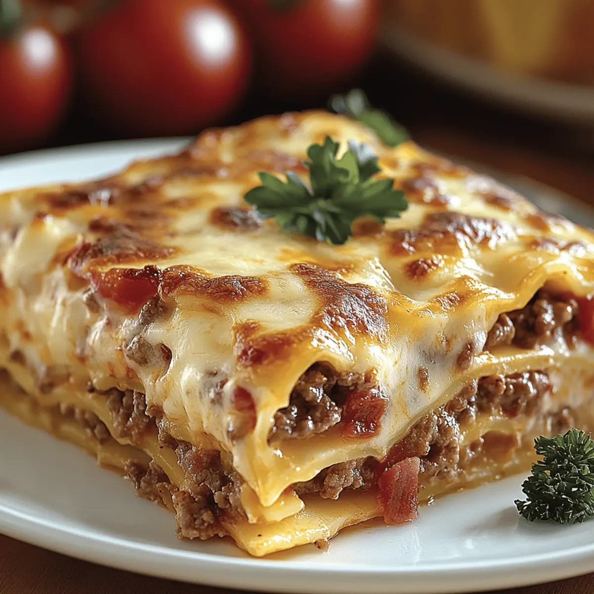 Delicious Parmesan Garlic Bacon Cheeseburger Lasagna Recipe
