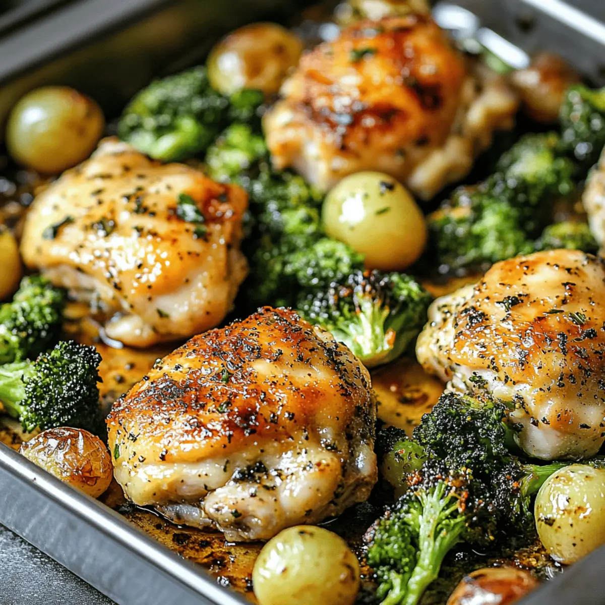 Juicy Sheet Pan Chicken Thighs with Roasted Broccoli Bliss