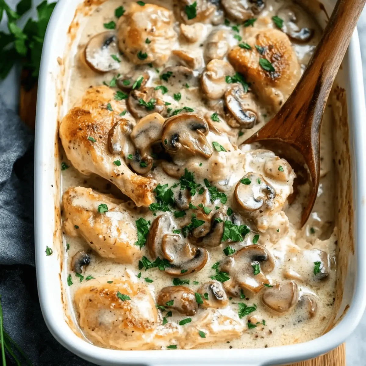 Irresistibly Creamy Chicken Mushroom Casserole Delight