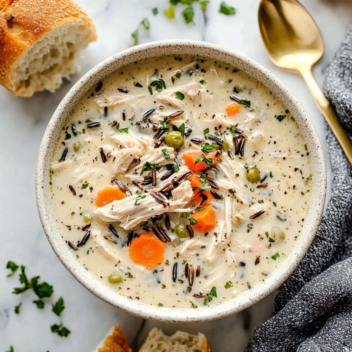 Creamy Slow Cooker Chicken and Wild Rice Soup