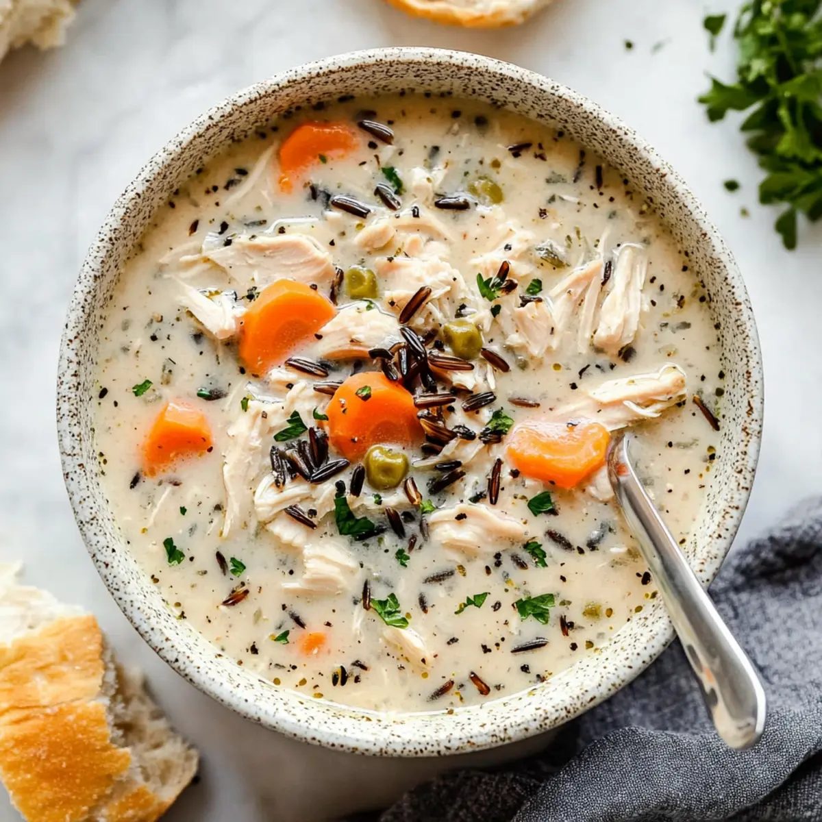 Creamy Slow Cooker Chicken and Wild Rice Soup