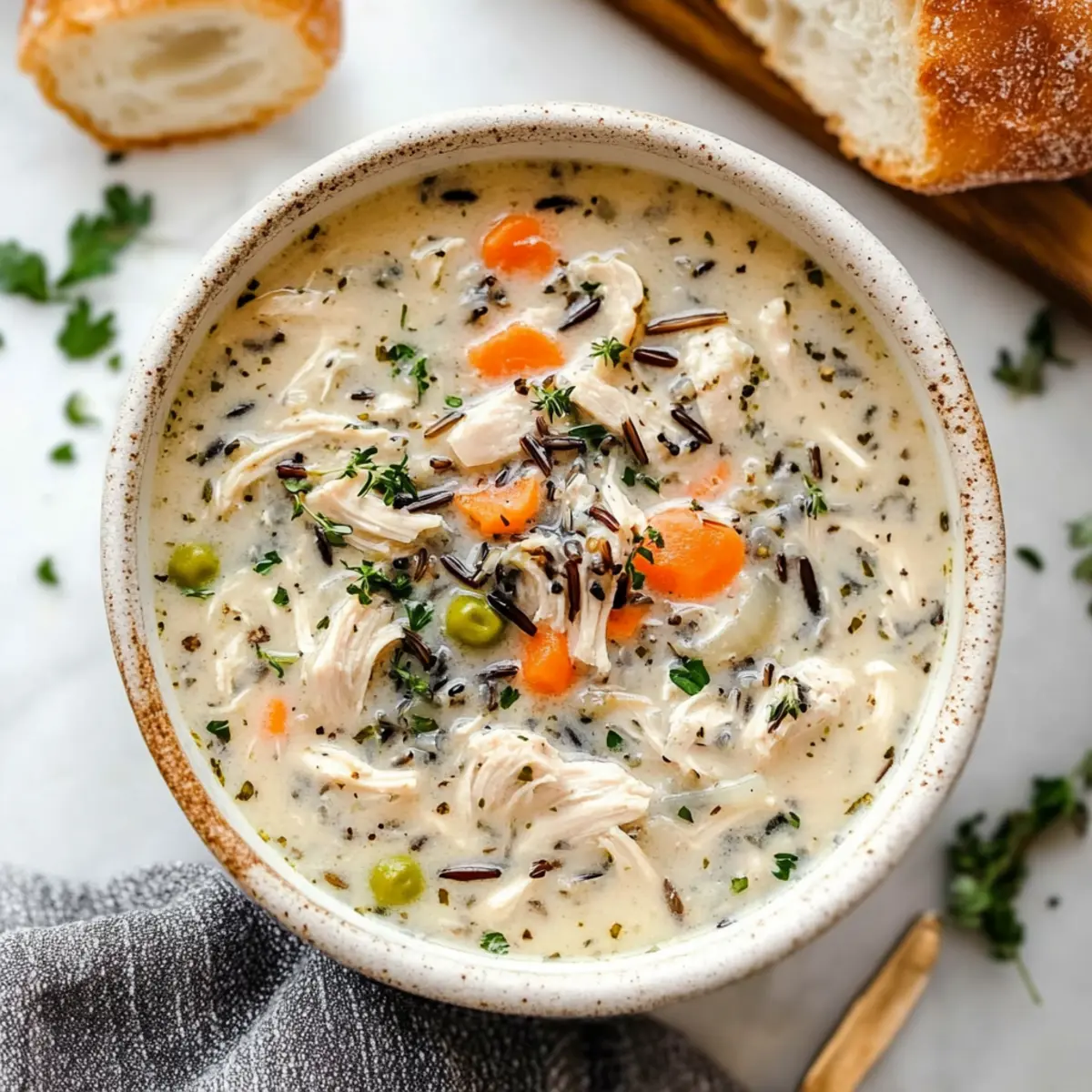 Creamy Slow Cooker Chicken and Wild Rice Soup