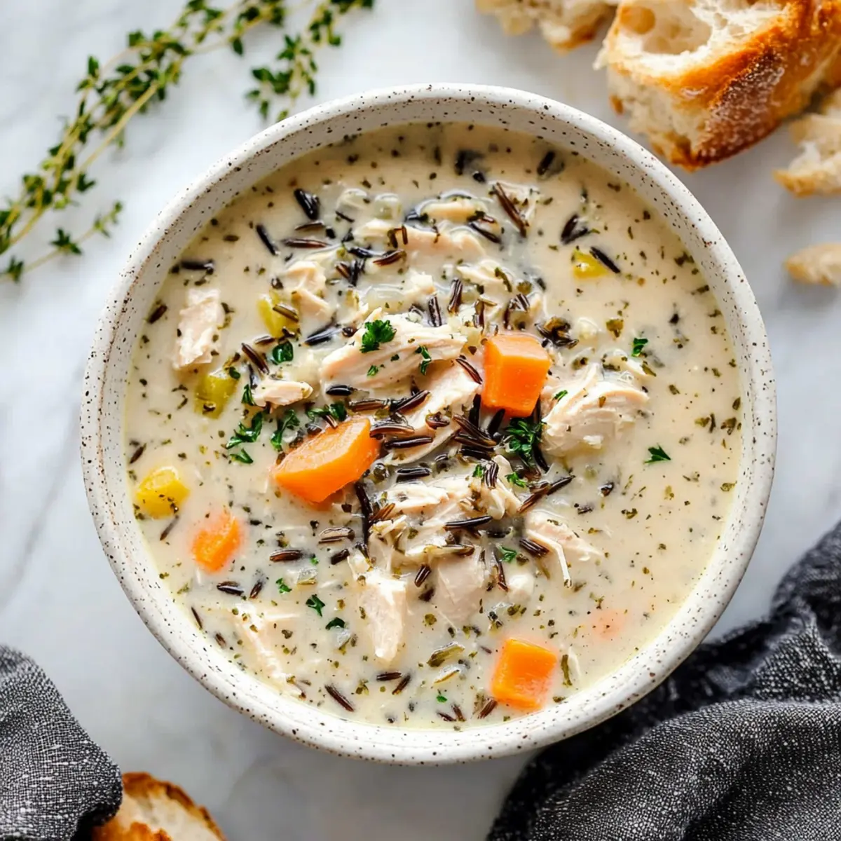 Indulgent Creamy Slow Cooker Chicken and Wild Rice Soup