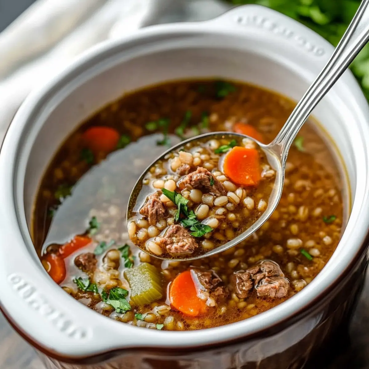 Slow Cooker Beef Barley Soup