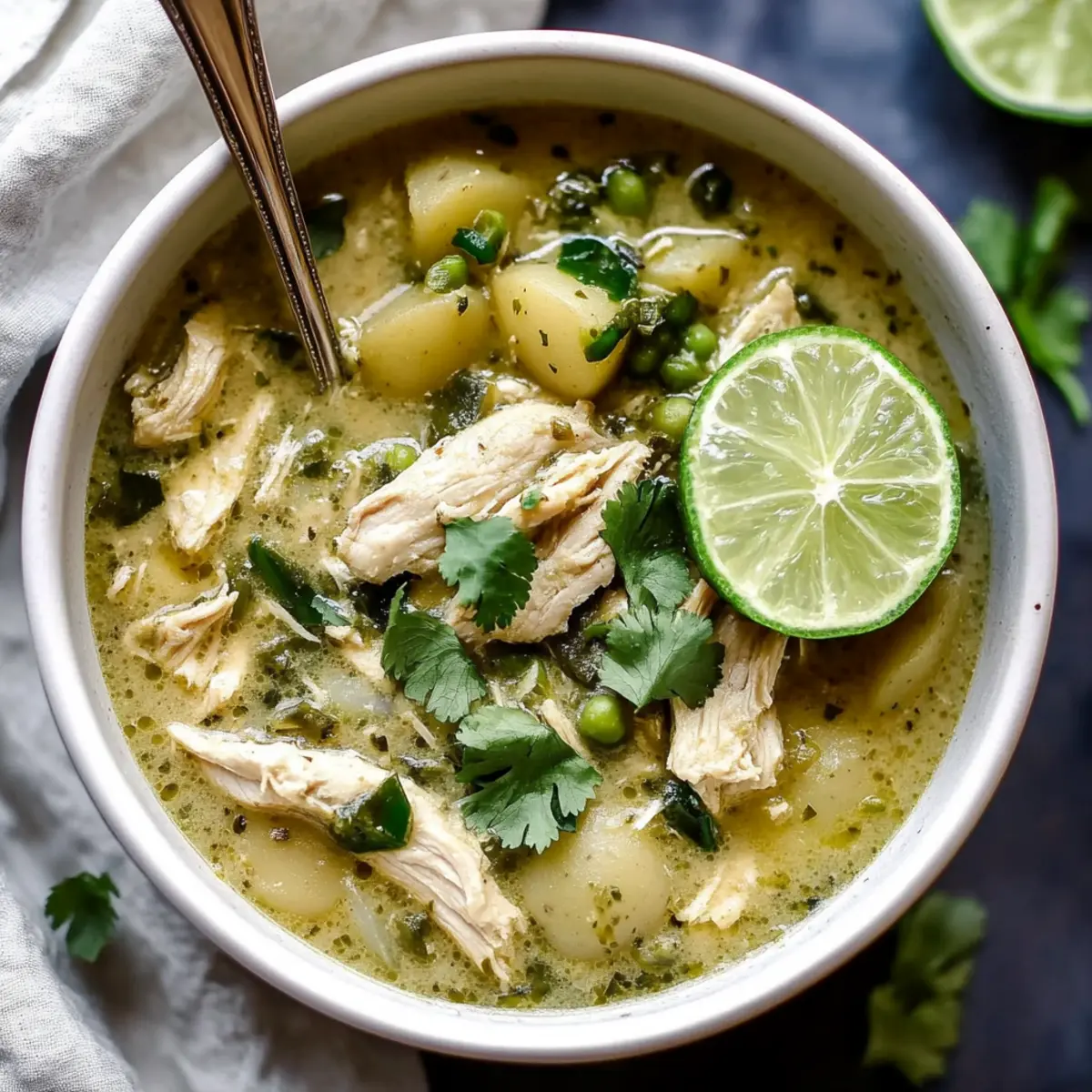 Slow Cooker Chicken Chile Verde Stew with Potatoes