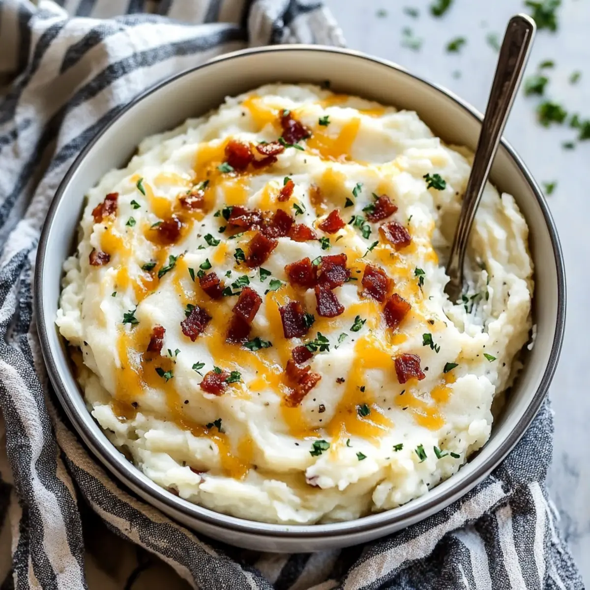 Slow Cooker Loaded Mashed Potatoes with Ranch