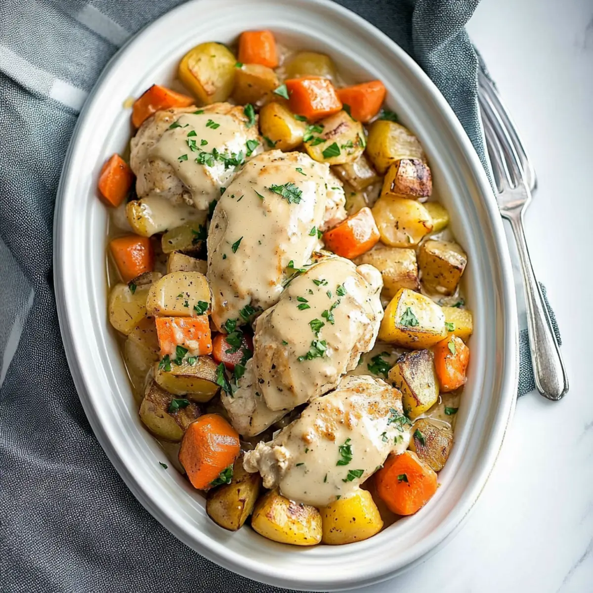 Slow Cooker Ranch Chicken Veggies