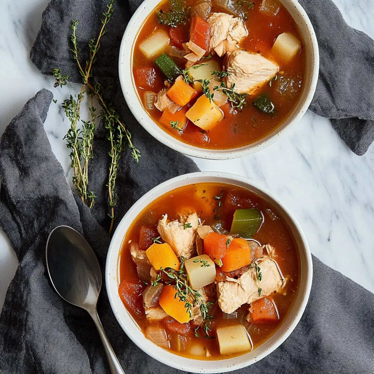 Slow Cooker Tuscan Chicken Stew with Vegetables