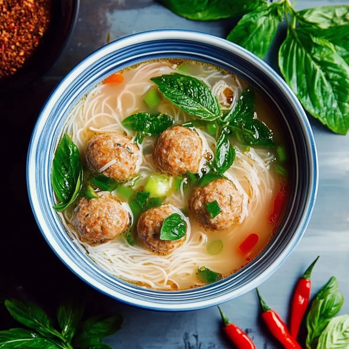 Delicious Thai Inspired Chicken Meatball Soup for Comfort