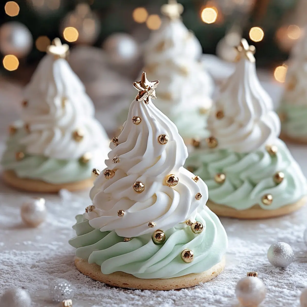 Christmas Tree Meringues