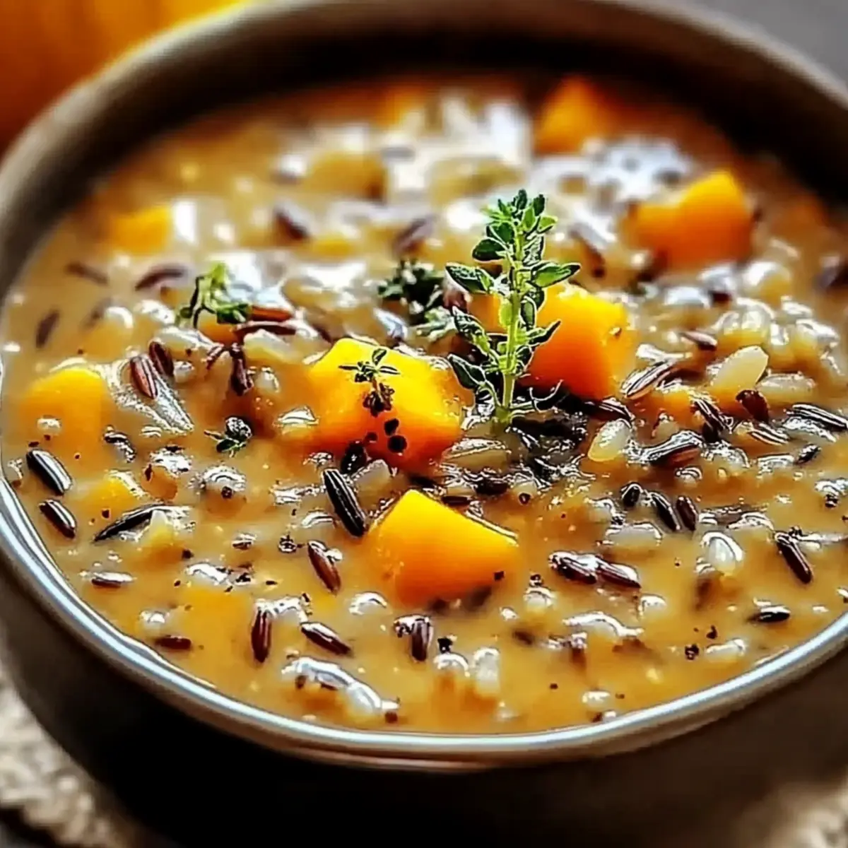 Creamy Pumpkin Wild Rice Soup