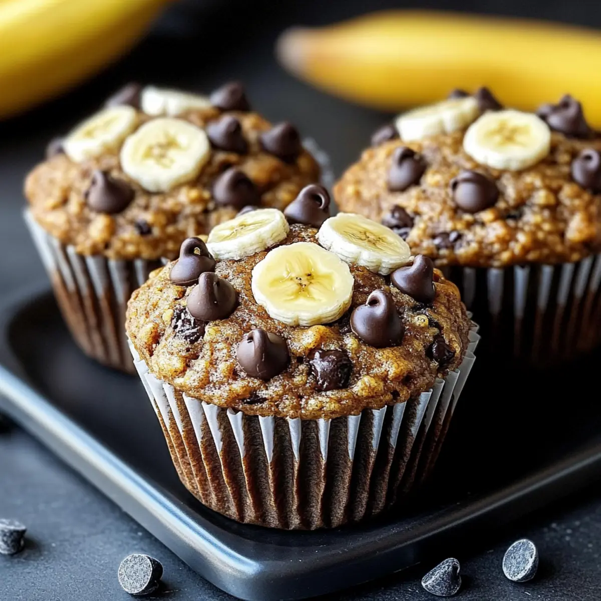 Healthy Chocolate Chip Banana Muffins