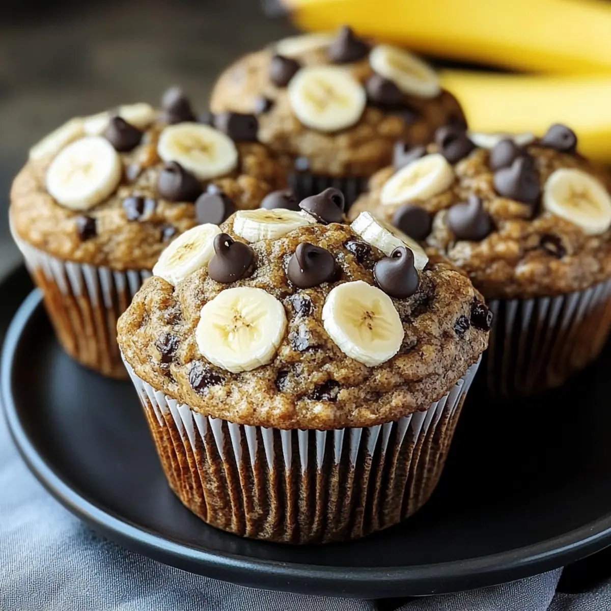 Healthy Chocolate Chip Banana Muffins