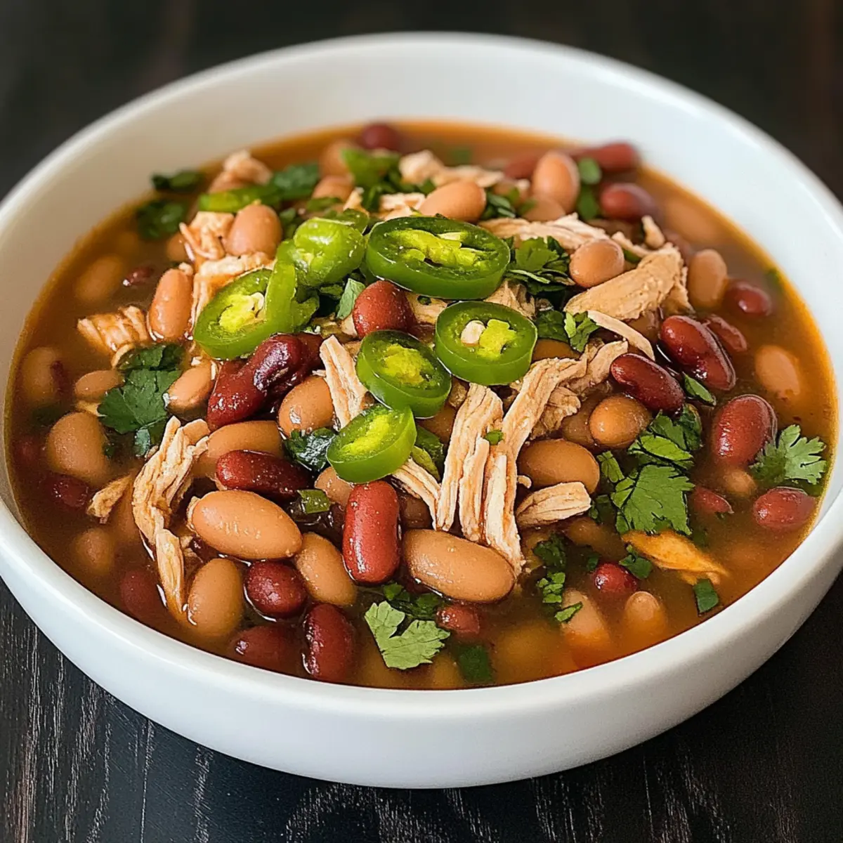 Jalapeño Beans with Shredded Chicken