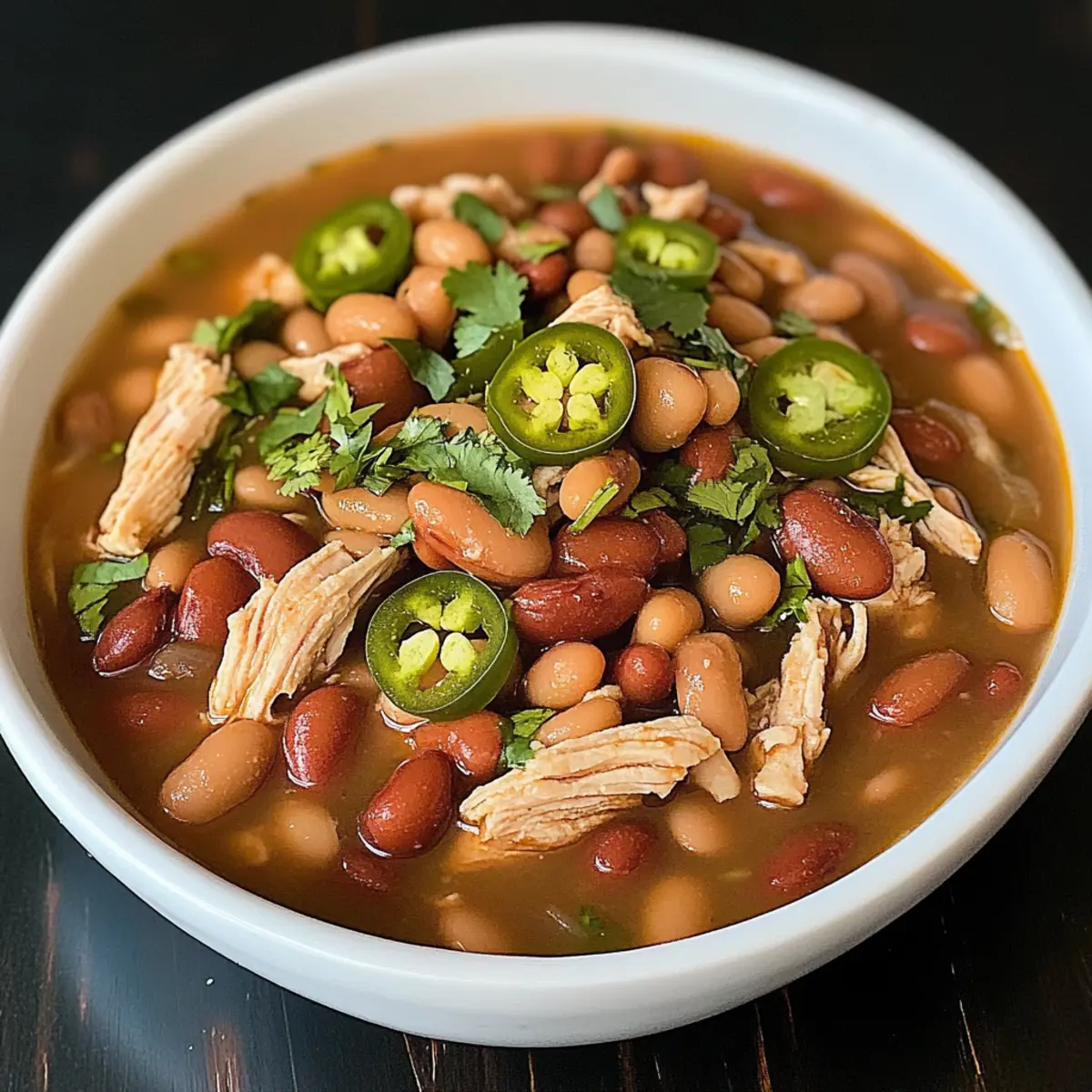 Jalapeño Beans with Shredded Chicken