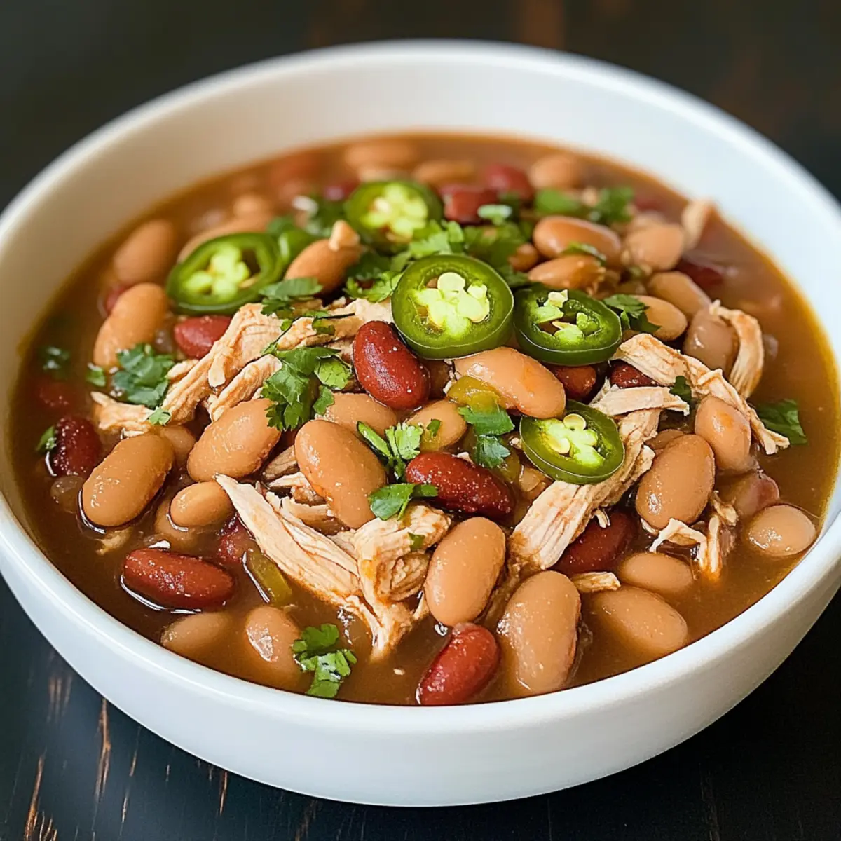 Jalapeño Beans with Shredded Chicken