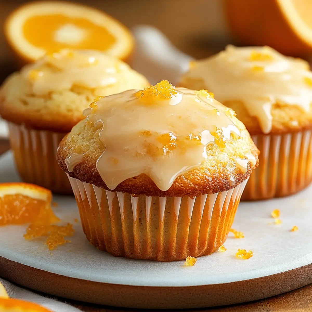 Orange Muffins With Fresh Orange Glaze