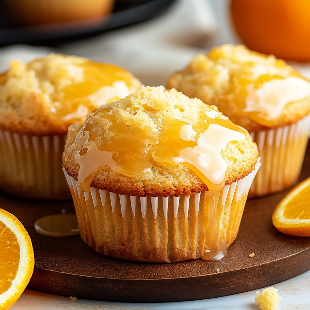 Indulgent Orange Muffins With Fresh Orange Glaze Delight