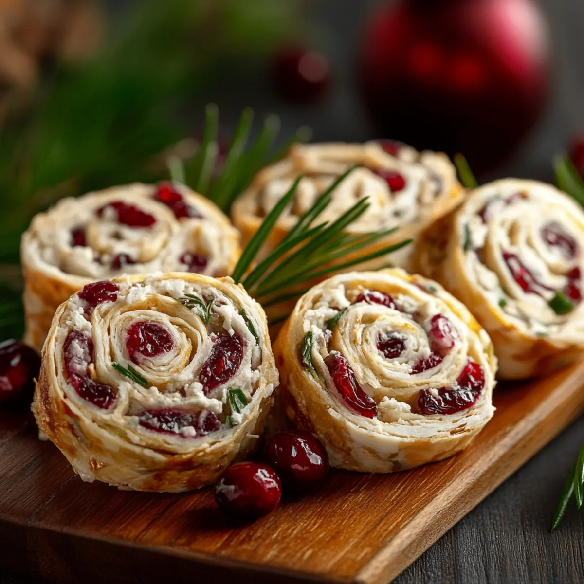 Savory Christmas Cranberry Roll Ups