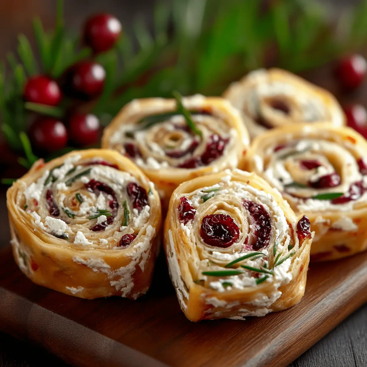 Savory Christmas Cranberry Roll Ups