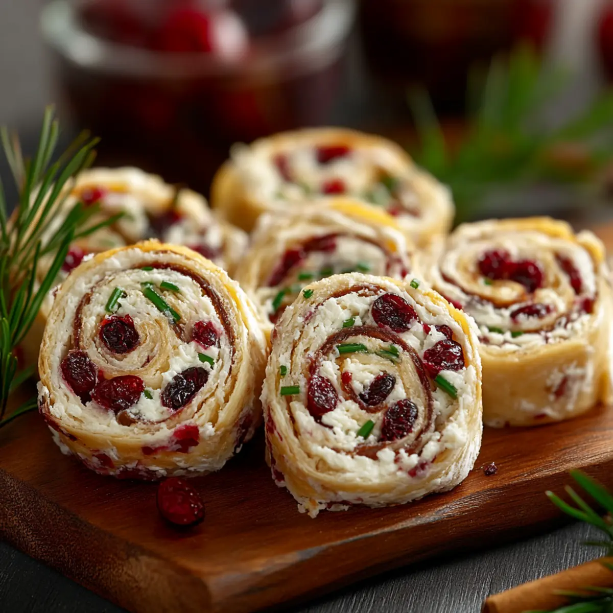 Savory Christmas Cranberry Roll Ups