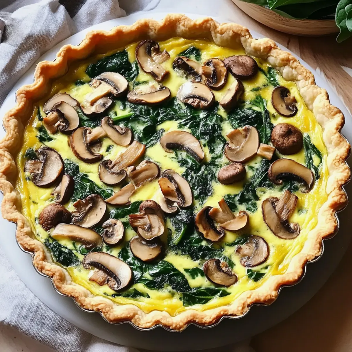 Spinach and Mushroom Quiche