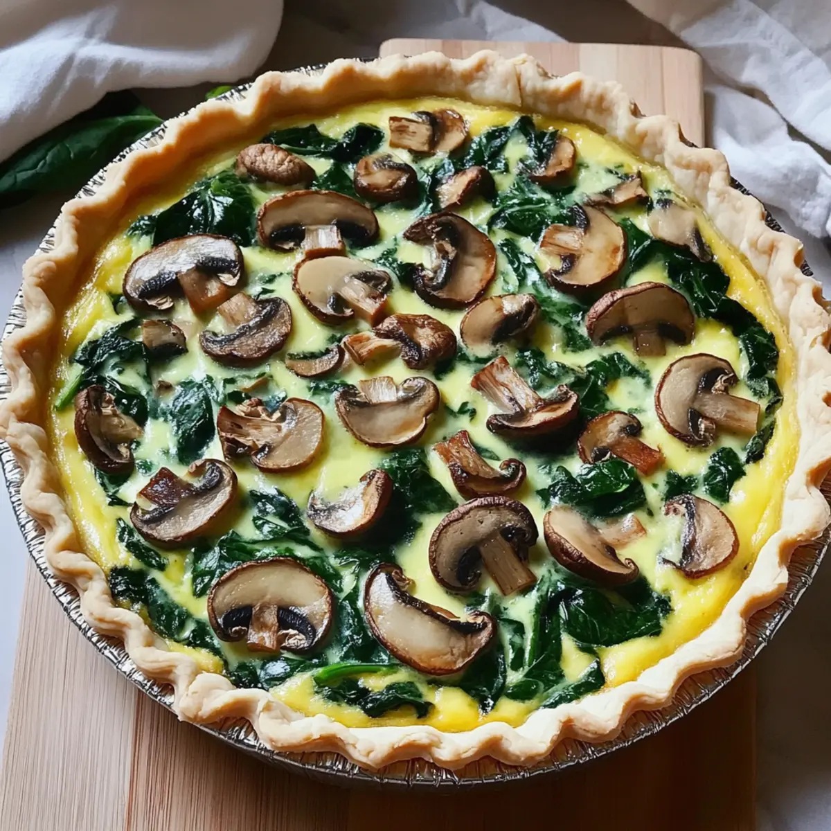 Spinach and Mushroom Quiche