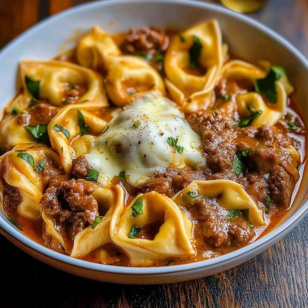 Cheesesteak Tortellini in Rich Provolone Sauce