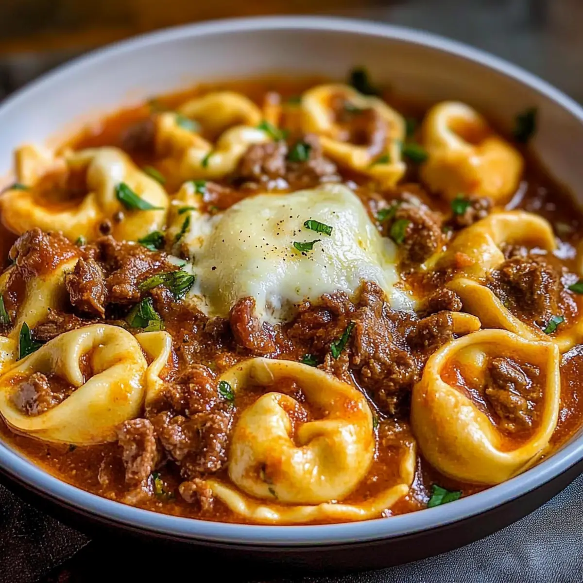 Indulgent Cheesesteak Tortellini in Rich Provolone Sauce