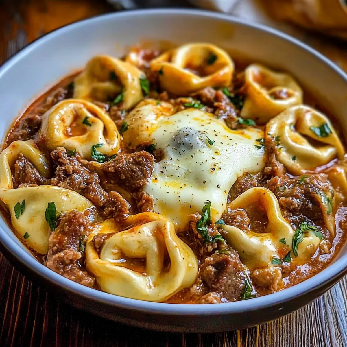 Cheesesteak Tortellini in Rich Provolone Sauce