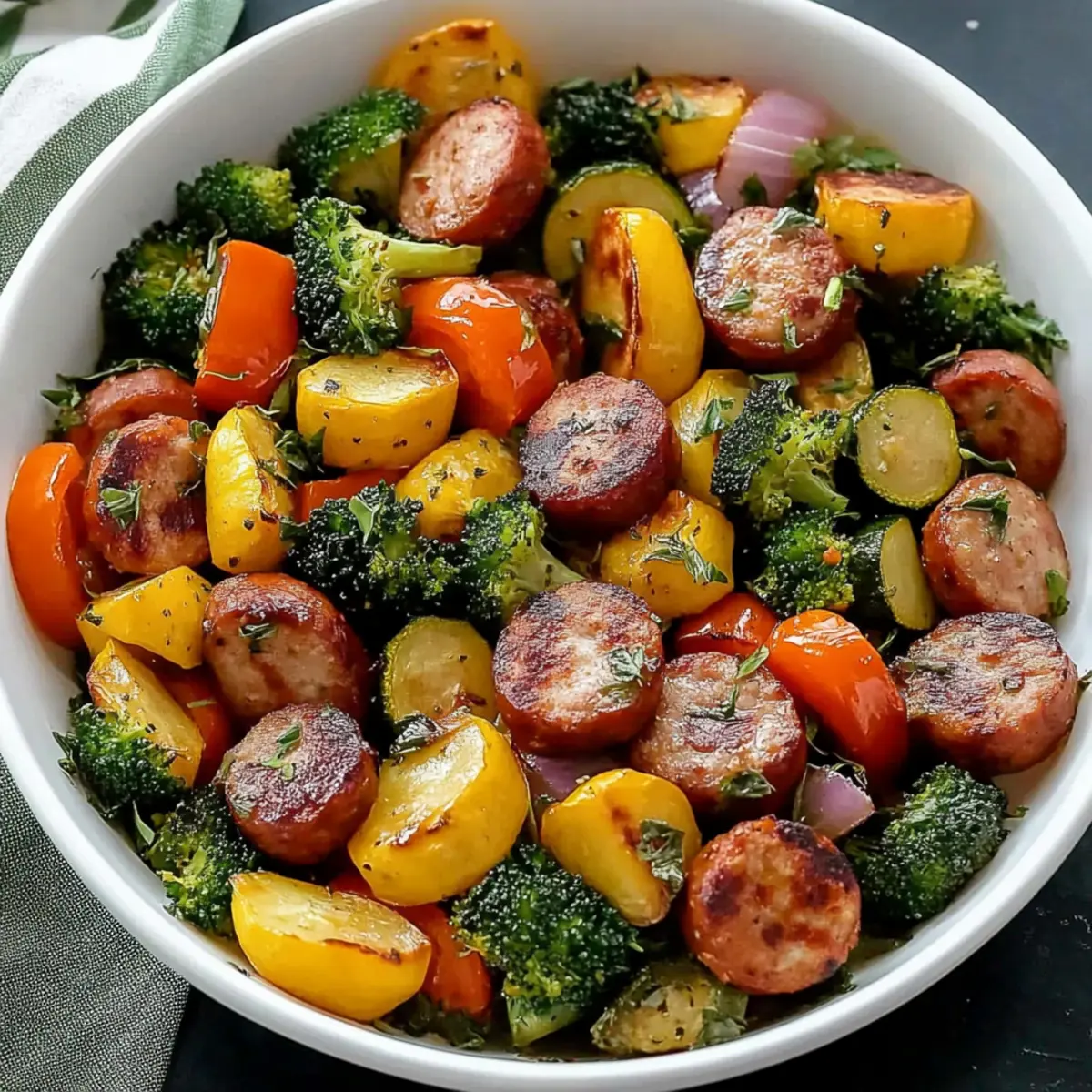 Chicken Sausage and Veggies Sheet Pan