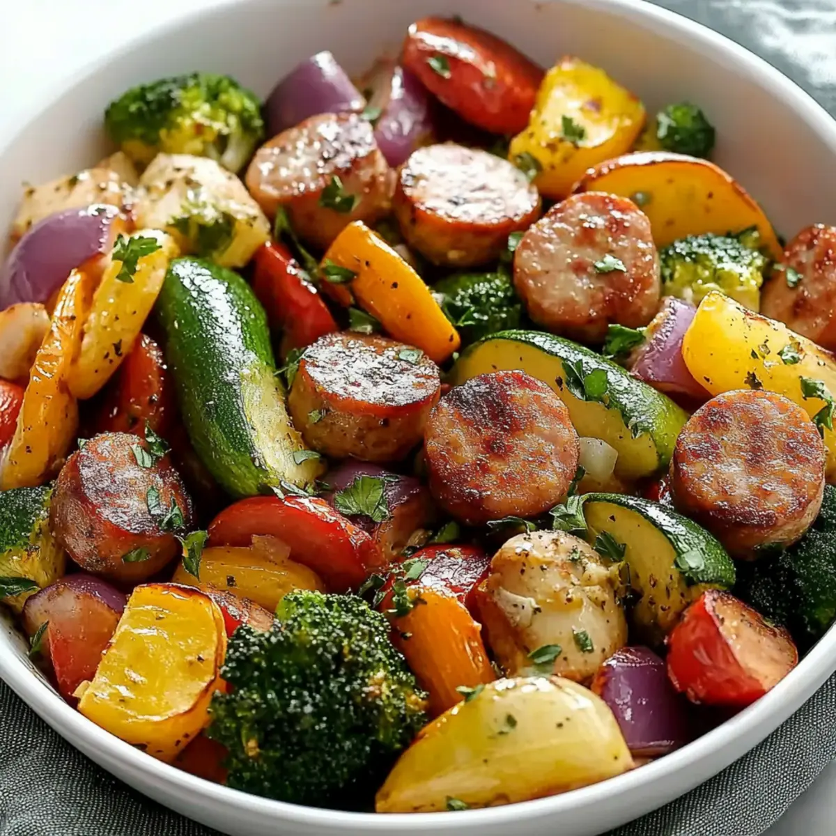 Chicken Sausage and Veggies Sheet Pan