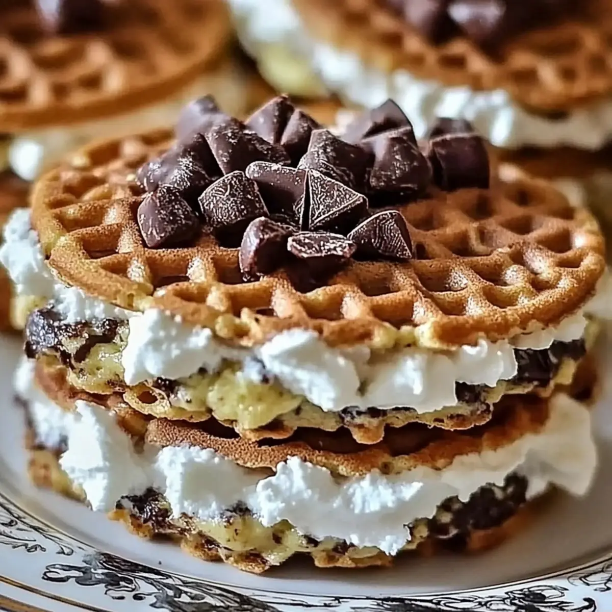 Indulgent Chocolate Cannoli Pizzelle Sandwiches to Savor